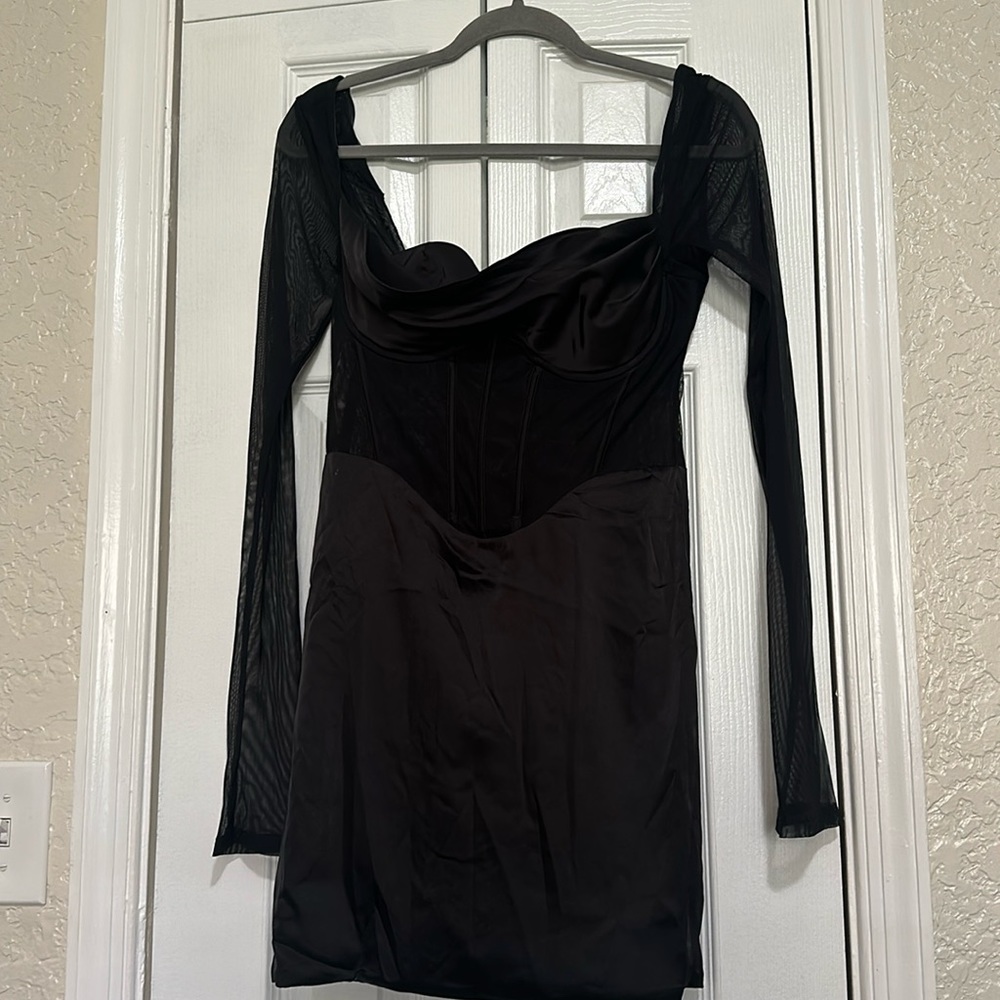 Black corset dress with sleeves